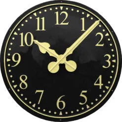 Convex Arabic Outdoor Clock Black