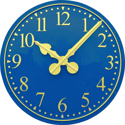 Convex Arabic Outdoor Clock French Blue