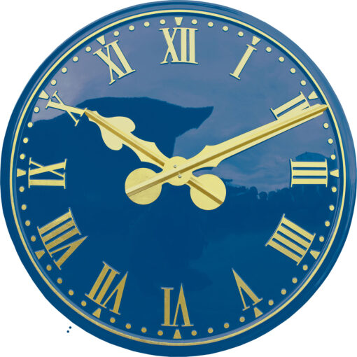 Convex Roman French Blue Outdoor Clock